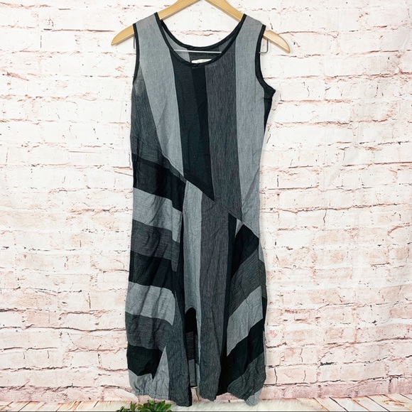 Bodil Linen Gauze Bevel Midi Lagenlook Dress - Picture 2 of 7